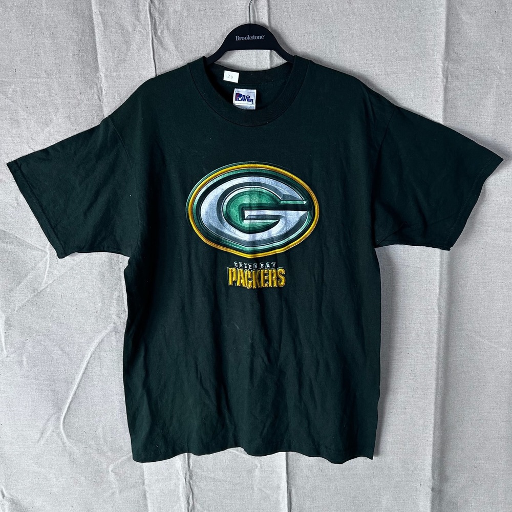 Vintage Pro Player Green Bay Packers T-Shirt Mens Large Green NFL Made in USA